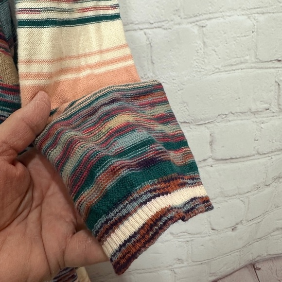 BKE Multicolor Cardigan Hooded Open Front Multicolor Sz M Cotton GUC 90s Western - Picture 4 of 8